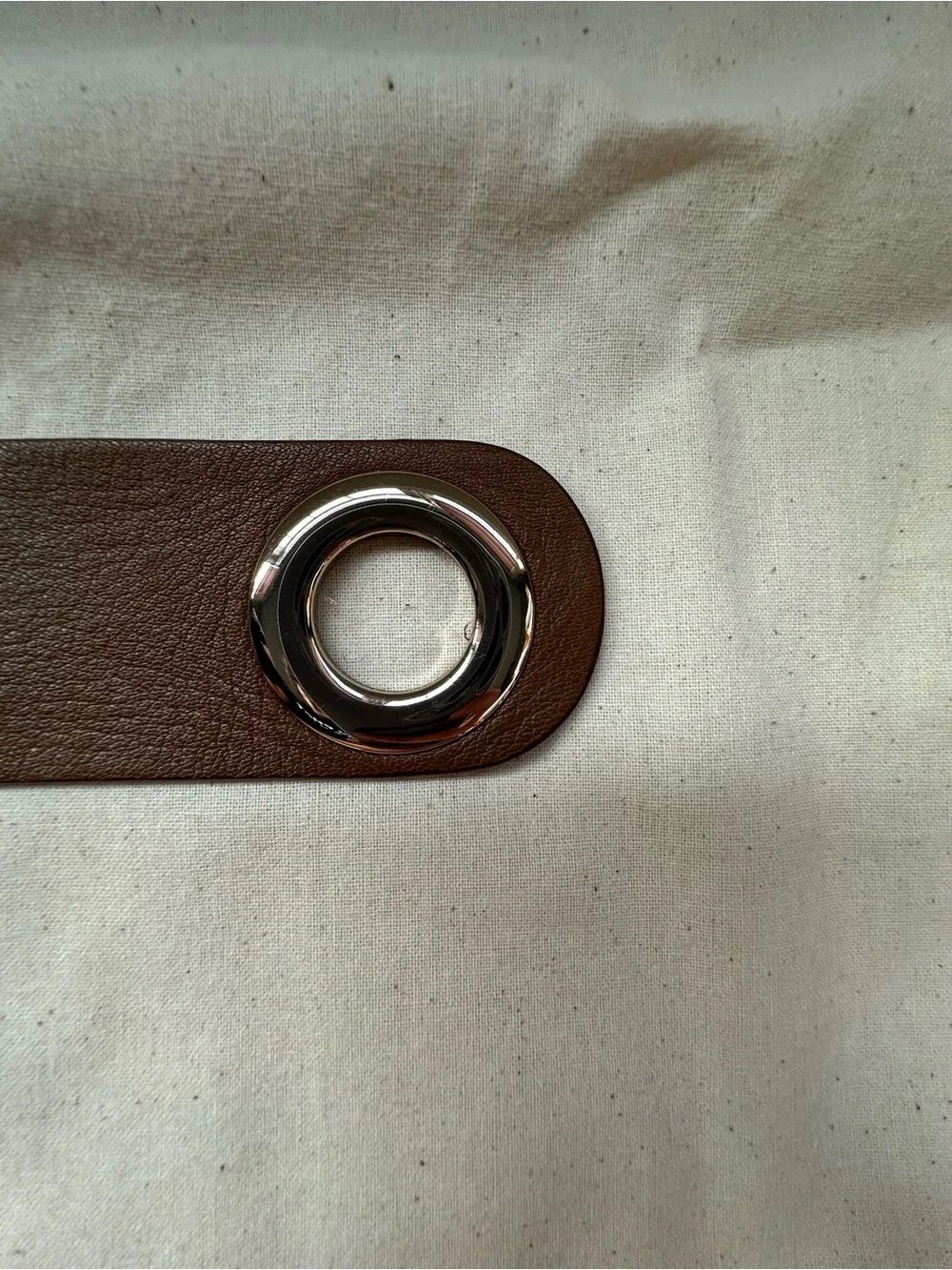 WHBM Cognac Brown Leather O-Ring Loop Wrap Belt M/L